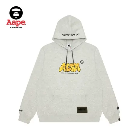 AAPER男装秋冬迷彩字母趣味图案印花宽松薄绒连帽卫衣3907XAJ商品大图