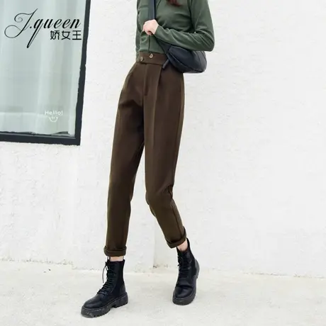 高腰萝卜裤女九分秋季韩版休闲时尚加厚显瘦小脚裤西装哈伦裤子潮商品大图