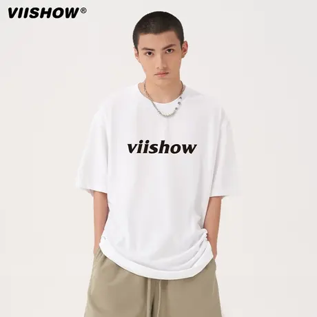 VIISHOW短袖T恤男士潮牌2023夏季国潮重磅宽松情侣半袖纯棉重磅商品大图