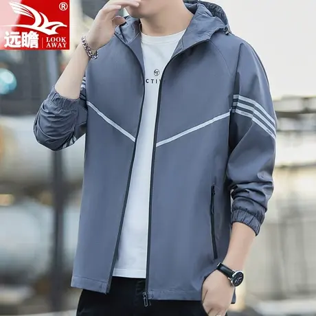 外套男春秋款潮牌宽松上衣2023秋季新款时尚百搭冲锋衣休闲夹克男商品大图