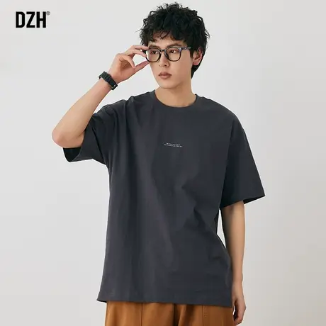 男士纯色重磅t恤男纯棉夏季男装基础款半袖上衣2023新款短袖男装商品大图