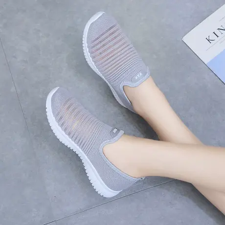 夏季镂空女鞋一脚蹬网鞋轻便软底老北京布鞋女2023新款休闲妈妈鞋商品大图