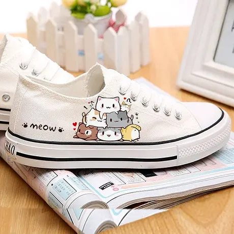 皮面小白鞋平底单鞋日系低帮休闲鞋夏秋学生帆布鞋透气韩版女纯色商品大图