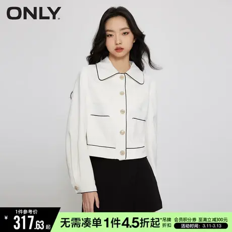 ONLY冬季潮流通勤风短款翻领长袖外套女|123136041商品大图