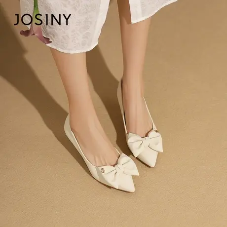 Josiny/卓诗尼法式婚鞋2023秋季新款尖头小高跟鞋女鞋气质妈妈鞋商品大图