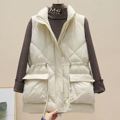 羽绒棉马甲女2023秋冬季新款中长款韩版坎肩宽松背心外套潮马夹女商品大图