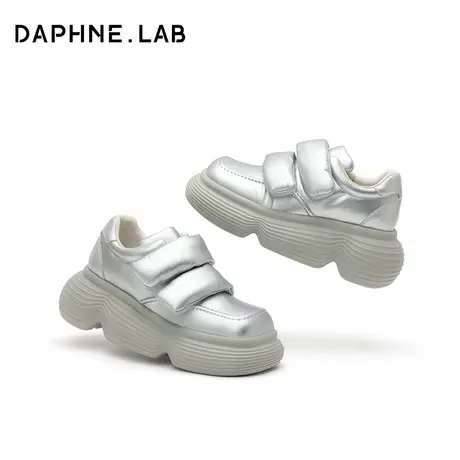 DAPHNELAB达芙妮棒棒糖魔术贴小皮鞋女2024新款大头厚底面包鞋女商品大图