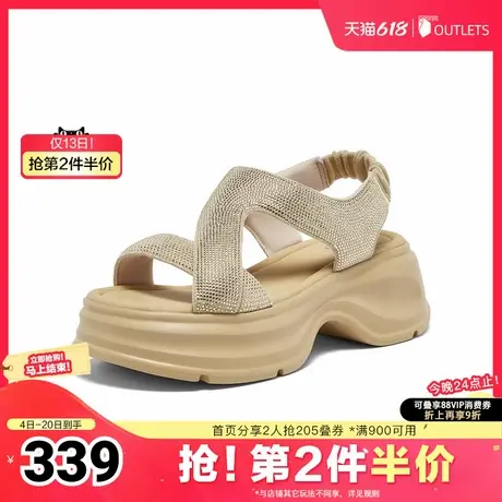 百思图2025夏季新款商场同款休闲凉鞋简约户外厚底女凉鞋BP731BL5图片