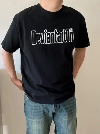DAEVU夏新款厚料廓版简约字母潮胖子加肥加大码圆领男士短袖T恤商品大图