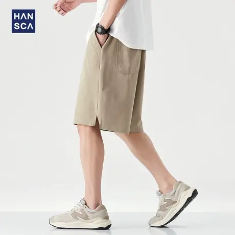 hansca透气凉感运动休闲短裤男2025夏季抑菌双面布青少年五分卫裤图片