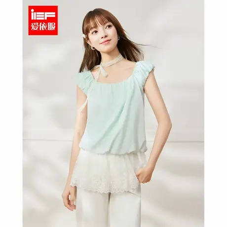 IEF/爱依服上衣2025夏季新款韩版甜美减龄少女风蕾丝拼接设计背心图片