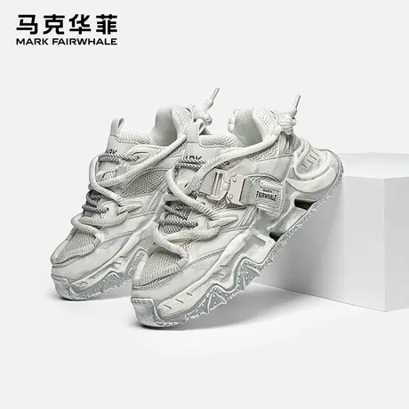 马克华菲情侣休闲鞋2025夏季新款潮流简约百搭厚底增高时尚老爹鞋图片
