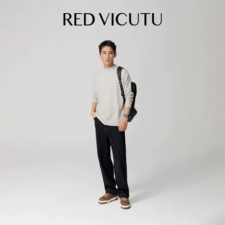 VICUTU威可多男长袖T恤25秋季新款舒适亲肤商务休闲通勤百搭上衣图片