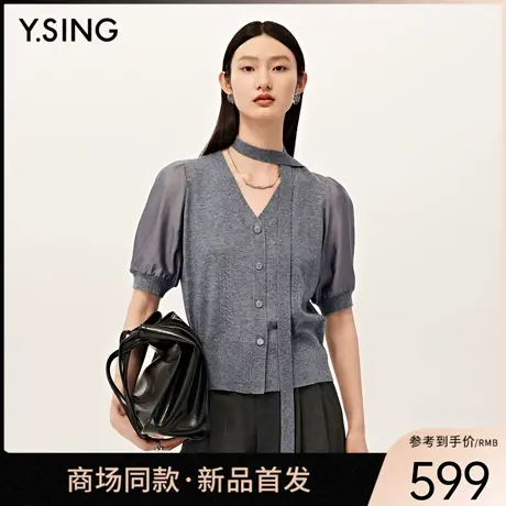 【商场同款】Y.SING衣香丽影2025秋拼接套头衫150729023图片