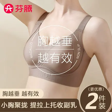 芬腾反重力提拉无痕内衣女小胸聚拢收副乳防下垂调整型大码文胸罩商品大图