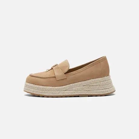 Nine West/玖熙2025年秋季新款厚底乐福鞋女圆头绒面复古单鞋女图片