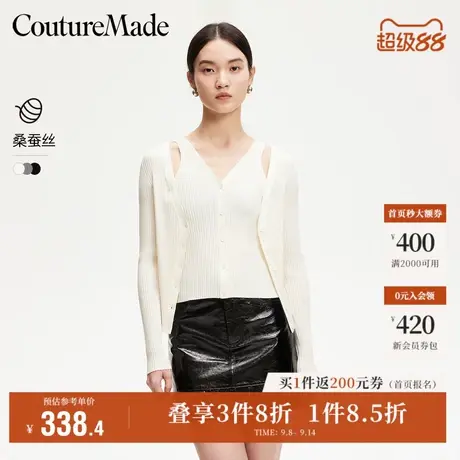 Vero Moda奥莱针织衫女2025秋季新款商场同款假两件镂空修身毛衣商品大图