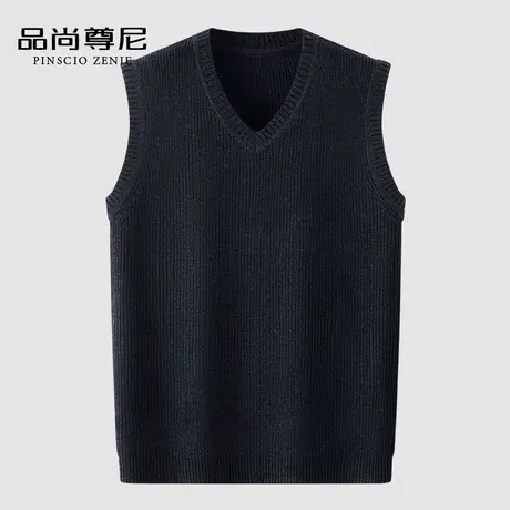 男士秋季毛衣马甲内胆V领宽松针织马甲背心秋冬款中老年人爸爸装商品大图