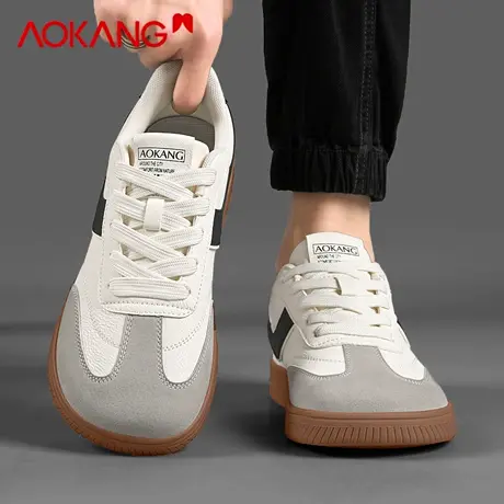 奥康男鞋2026新款春季休闲百搭德训鞋男士软底防滑运动阿甘板鞋潮图片