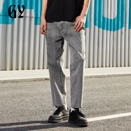 雅戈尔奥莱 GY男装夏牛仔面料宽松微垮老爹裤男士牛仔裤图片