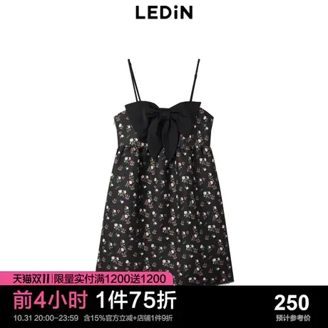 乐町甜美蝴蝶结吊带内搭连衣裙2023春C2FAD1102图片