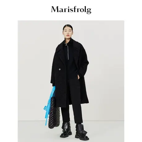 【肌理面料】玛丝菲尔毛呢外套冬季新款茧型廓形毛呢大衣商品大图