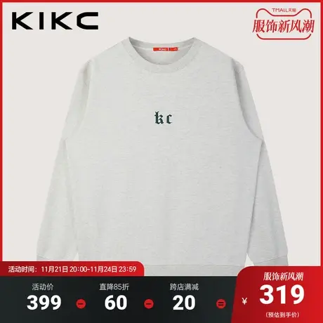 kikc卫衣男2023秋季新款商场同款美式宽松潮流重磅情侣款圆领上衣商品大图
