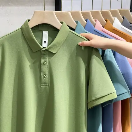夏季潮牌polo衫男短袖纯棉商务休闲翻领t恤韩版潮流宽松男士上衣商品大图