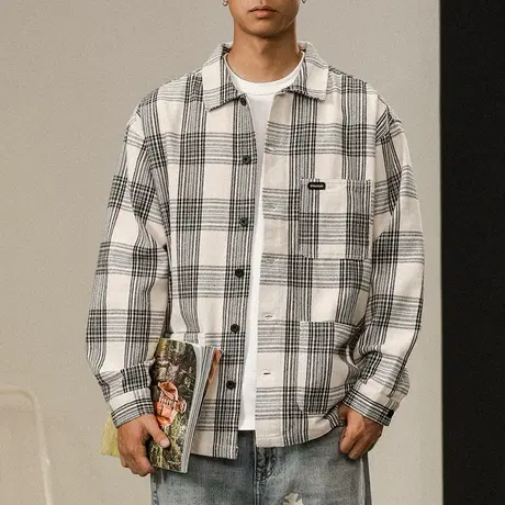 百搭潮流轻奢男装潮流休闲宽松长袖高端衬衫时尚男休闲衬衫男装图片