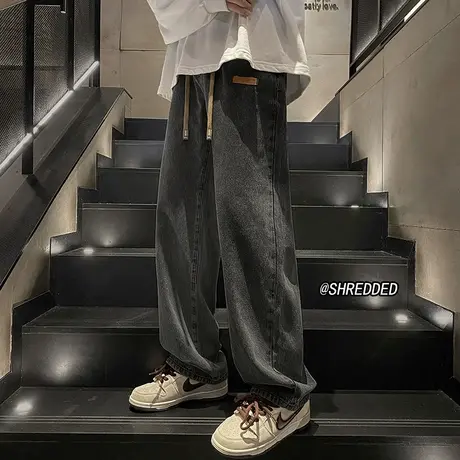 牛仔裤男春秋夏季宽松直筒阔腿长裤男生2023新款工装休闲裤子男款商品大图