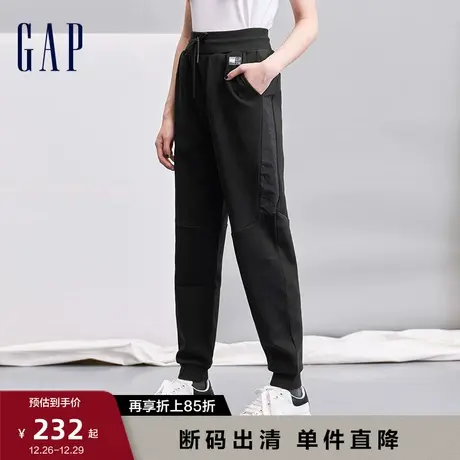 Gap女装早春Scuba空气层拼接卫裤运动美式简约风高级束脚裤810616商品大图