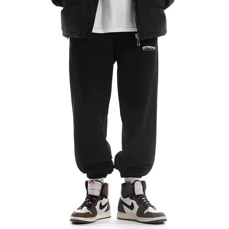 Nuthink日系原宿风CHIC潮流长裤男潮冬季港风街头宽松加绒休闲裤商品大图