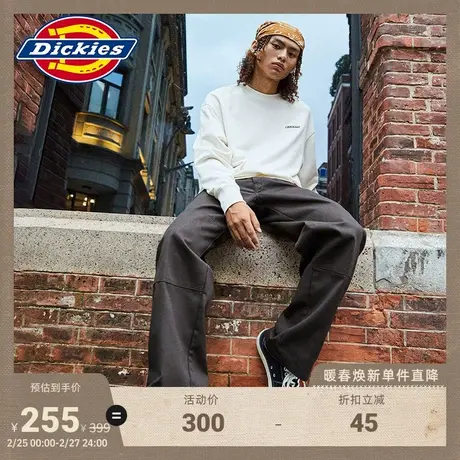 Dickies春夏男女情侣圆领背后印花毛圈内里休闲美式卫衣宽松图片