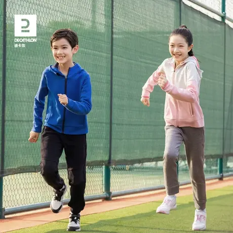 迪卡侬儿童套装女童外套春秋夹克宽松裤子春秋男童学生运动服KIDC商品大图