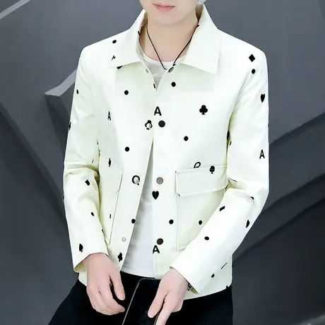 潮牌高级感男装外套春秋季韩版上装衣服ins男款帅气潮流休闲夹克商品大图