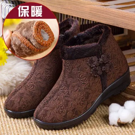 老年棉鞋女式老妈老人鞋防滑轻便软底保暖雪地棉老太太老北京布鞋商品大图