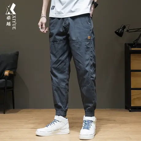 秋季加绒痞帅工装休闲裤男束脚百搭长裤潮流秋冬宽松男士运动裤子商品大图