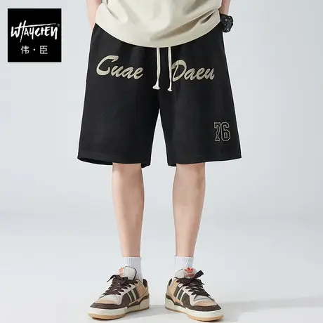伟臣潮牌大码男装夏季麂皮绒休闲短裤男胖子加肥加大宽松肥佬中裤商品大图
