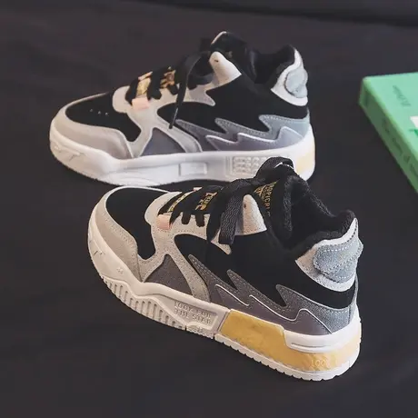 老爹鞋女鞋加绒2023新款秋冬季ins潮百搭运动二棉休闲网红棉鞋子商品大图