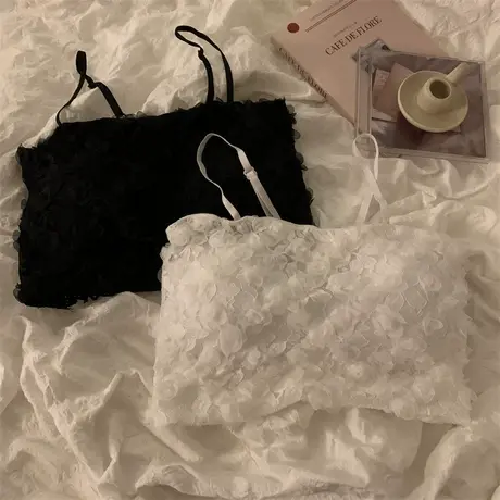 碎花吊带背心女带胸垫内搭网红爆款内衣防走光蕾丝上衣女抹胸美背图片