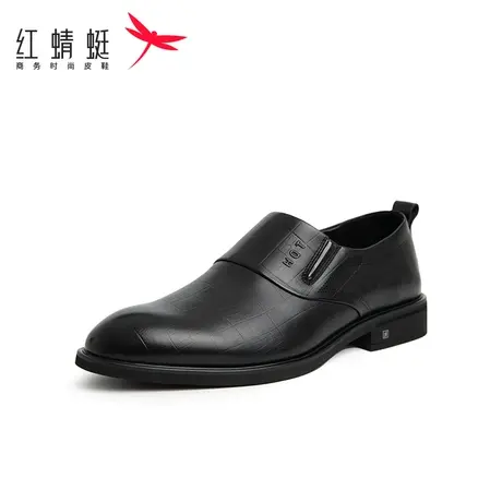 红蜻蜓2024年男鞋商务休闲皮鞋春秋款真皮时尚低帮爸爸鞋通勤鞋商品大图