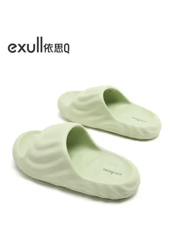 exull/依思Q拖鞋女2024新款休闲舒适百搭居家软乎乎厚底静音凉拖商品大图