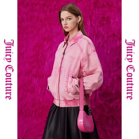 Juicy Couture橘滋秋季装2023年款街头少女绣花重工水洗牛仔外套图片