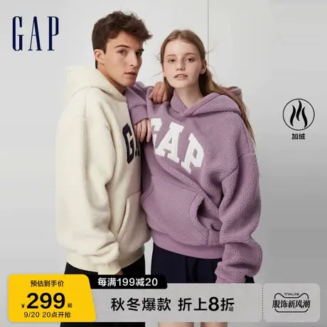 【欧阳娜娜同款】Gap男女装秋季2023LOGO羊羔绒卫衣807084上衣图片