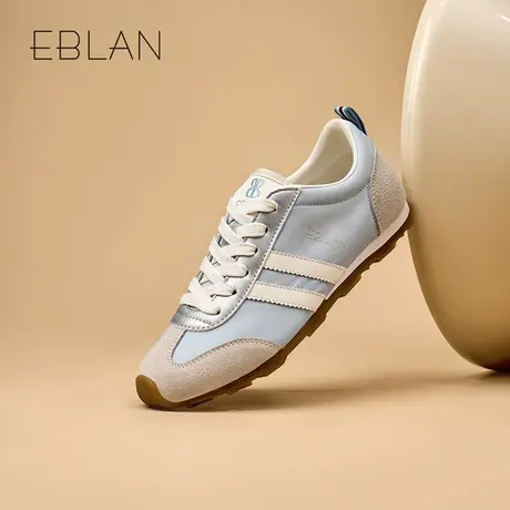 EBLAN/伊伴复古德训鞋2025年春季新款拼色百搭休闲鞋运动平底板鞋图片