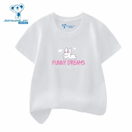 XD真维斯女童短袖T恤 夏季款可爱印花纯棉透气合身短袖上衣图片