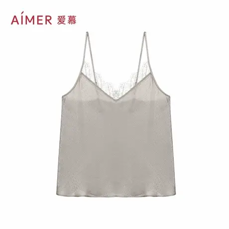 【直播秒杀品】爱慕丝享百搭打底女内搭真丝性感V领蕾丝吊带背心商品大图