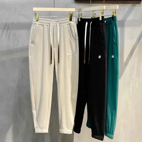 运动裤男春秋季新款韩版潮流九分宽松卫裤抽绳束脚裤子男士休闲裤商品大图