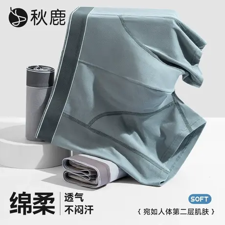 【3条装】秋鹿先生10A抑菌纯棉柔软内裤男2025夏新款四角平角短裤商品大图