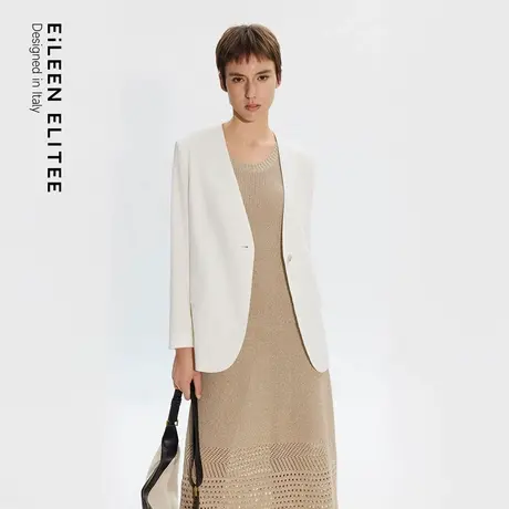 朗姿欧洲EiLEEN ELITEE2025年夏季新款西装亚麻西服上衣外套气质图片